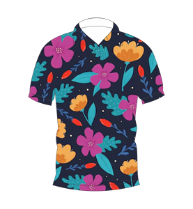 Polo à imprimé floral multicolore bleu marine pour hommes, haut décontracté à manches courtes, mode été - Product Image 4