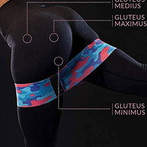 Bandes de résistance personnalisées en tissu pour femmes, pour les fesses et les jambes, bandes en coton pour les hanches et les cuisses, large bande de résistance antidérapante en forme de cercle - Product Image 3