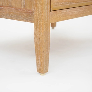Table de chevet en teck massif, design contemporain mi-siècle, haute qualité avec corde tressée, finition naturelle pour chambre à coucher - Product Image 5