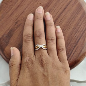 18K Rose Gold Diamond Bow Infinity <b>Ring</b> for Women Elegant <b>Split</b> Band Pave Setting Fine Jewelry Wedding Party Gift High Polish - Product Image 5
