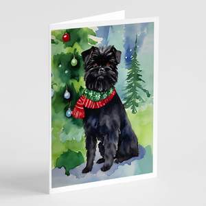 Affenpinscher Whimsical Christmas <b>Greeting</b> <b>Cards</b> Pack of 8 A7 Size 5x7 Blank Note <b>Cards</b> with Envelopes - Product Image 1