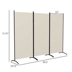 Divisorio per Stanza a 3 Pannelli Grigio Chiaro 6FT, Stile Artistico Tradizionale, Schermo Privacy per Interni, MDF Traslucido, Autoportante e Pieghevole - Product Image 3