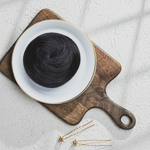 Extension de chignon en cheveux humains 100% – Chignon désordonné noir naturel pour femmes - Product Image 1