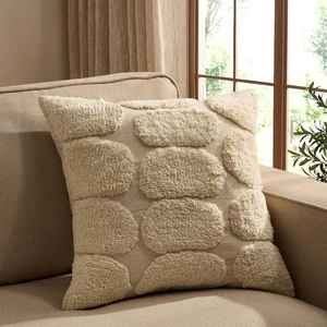 Tufted Boho Cushion Cover By Indian Textiles H/L Handwoven Decorative <b>Throw</b> <b>Pillow</b> Luxury Boho <b>Pillow</b> - Product Image 1