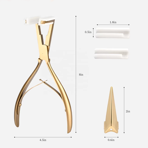 Gold Plated Hair Extension Pliers Metal <b>Tool</b> for Installation and Removal with Replaceable Tips Hair Styling <b>Tools</b> - Product Image 4