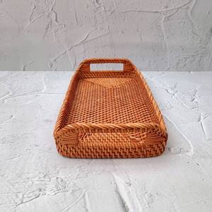 Handmade Weaving Wicker Natural Rattan Serving <b>Trays</b> Customized logo Bedside Bread Breakfast Serving <b>Trays</b> - Product Image 2