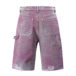 Women's Winter Denim <b>Shorts</b> Mid Waist Straight Style 100% Cotton Breathable Eco-Friendly Embroidery Zippers Skinny Slim Fit - Product Image 2