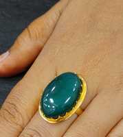 Bague ajustable artisanale en laiton avec pierre précieuse bleue pour hommes et femmes, vente en gros Exima Traders, cadeau traditionnel, usage quotidien, micro-incrustation