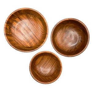 Gran oferta 100% cuenco de madera de acacia hecho a mano pulido ecológico 100% a prueba de fugas para ensalada de frutas para el hogar hoteles restaurantes - Product Image 4