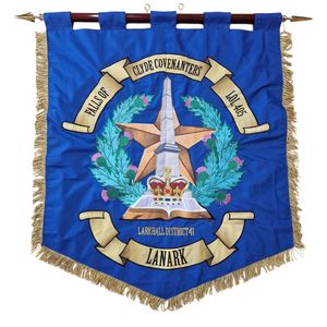 Bannière de fanfare personnalisée, bannière ou banderole brodée, souvent utilisée par les fanfares ou les unités de cérémonie, bannières brodées. - Product Image 2