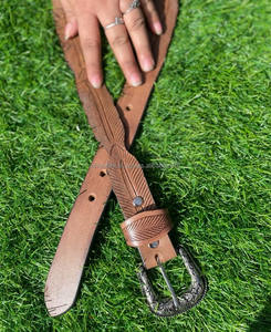 เข็มขัดหนังแท้มาใหม่สีน้ำตาลตะวันตกเข็มขัดหนังเครื่องมือหนังแท้เข็มขัดคาดเอวใช้ได้ทั้งชายและหญิง - Product Image 3