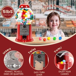 Distributeur de bonbons commercial rouge de 15 pouces, à clé, avec support, machine à chewing-gum à monnayeur - Product Image 5