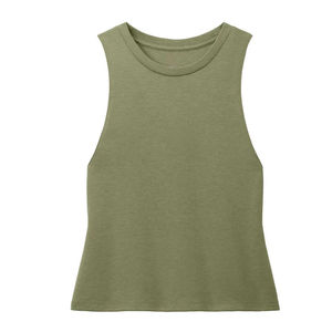 Camiseta sin mangas de punto de color liso con cuello redondo para mujer, estilo casual, largo regular, sin mangas, al por mayor, camisetas sin mangas de algodón para mujer - Product Image 6