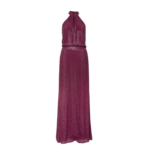 Elegant Burgundy <b>Sequin</b> Halter Neck Evening Dress Sleeveless Backless Maxi Party Gown Women Formal Club Dress Luxury Natural - Product Image 2