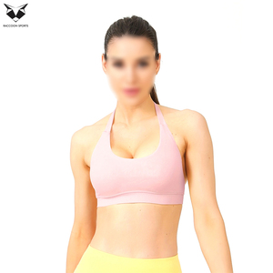 Solid Color Newest Lightweight Durable Eco Friendly Best Selling Hand Made Customized Logo Print Simple <b>Halter</b> <b>Neck</b> Sports <b>Bra</b> - Product Image 3