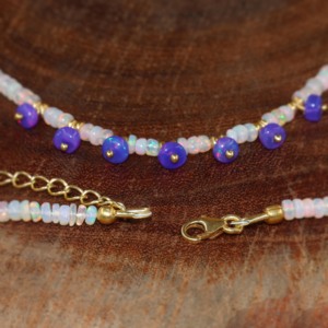 Collar choker de 7 cuentas, collar choker de cuentas doradas, collar choker de cuentas plateadas, collar choker de cuentas de piedras preciosas, collar de cuentas de cristal hecho a mano - Product Image 1