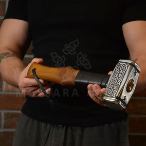 Custom OEM Steel Viking <b>Hammer</b> Handmade Carbon Steel with Hand Engraved Design Industrial Grade Multi-Purpose Wood Handle <b>Hammer</b> - Product Image 1
