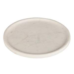 Plateau de service rond élégant en marbre, design classique de luxe en pierre naturelle avec finition plaquée moderne, décoratif pour les fêtes à prix abordable - Product Image 3