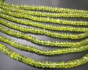ลูกปัดพลอยเพอริดอทดิบสีเขียวธรรมชาติ ขนาด 5.5 มม. รูปทรงรอนเดลล์เจียระไนเหลี่ยม ความยาว 16 นิ้ว สร้อยคอพลอยคุณภาพสูงจากหุบเขาอัญมณี - Product Image 6