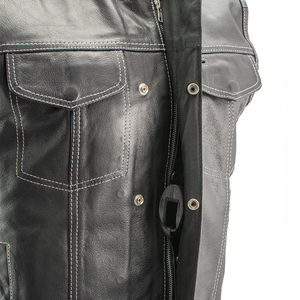 Gilet en cuir respirant de haute qualité OEM avec logo personnalisé, nouveau gilet d'hiver tendance avec poche décorative, prix compétitif - Product Image 5