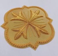 Badge de luxe fait main en fil métallique doré, broderie appliquée, écologique, qualité supérieure, effet 3D en relief, résistant à l'eau