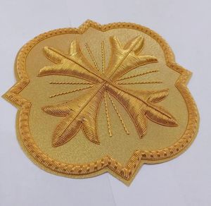 Insignia Bordada con Apliques de Hilo Metálico Dorado Hecha a Mano de Lujo, con Efecto 3D en Relieve, Resistente al Agua, Forma Personalizada - Product Image 6