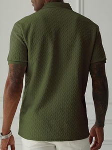 เสื้อเชิ้ตผู้ชายหรูหรา ระบายอากาศได้ดี ผ้าถัก สวมใส่สบาย เหมาะสำหรับธุรกิจ รับผลิตตามแบบ ODM OEM พร้อมบริการสกรีนโลโก้ - Product Image 5