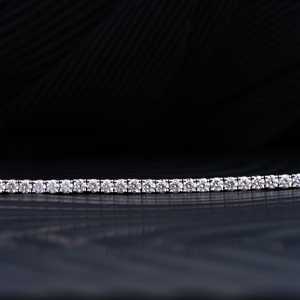 Bracelet tennis élégant en moissanite ronde, pierres de 45 mm, 7 pouces, argent sterling 925, or 10k 14k 18k, platine, luxe - Product Image 4