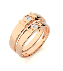 925 Sterling Silver Rose Gold Plated Minimalist <b>Couple</b> <b>Rings</b> - Product Image 2