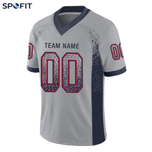 เสื้อฟุตบอลอเมริกันสีน้ำเงินสำหรับผู้ชาย SPOFIT หมายเลข 9 คอวี แขนสั้น ผลิตจากโพลีเอสเตอร์ ระบายเหงื่อได้ดี - Product Image 5