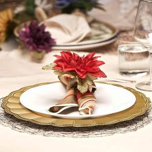 Assiette de présentation dorée haut de gamme – Vaisselle élégante pour mariages, événements et décoration de restaurants - Product Image 5