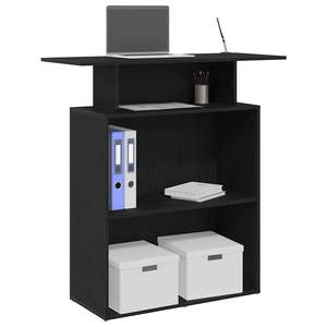 Mostrador de Recepción de Madera Sintética Negra de 39.4 in x 15.7 in x 40.9 in, Muebles de Oficina Elegantes - Product Image 1