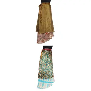 100 Ways to Wear Magic Wrap Skirt Shirt Vintage India Silk saree bohemian magic women cover up wear vintage silk magic 38 wrap
