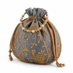 <b>Cheap</b> Beaded Embroidery Potli <b>Purse</b> with Traditional Indian Craftsmanship for Bridal Trousseau, Wedding Return Gifts and - Product Image 3