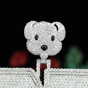 <b>Cute</b> <b>Bear</b> Bail Moissanite Charms Micro Insert Pave Pendant Hip Hop Rapper Bling Pendant Custom Initial Letter Pendant For Men - Product Image 4