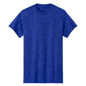 Camiseta de punto de manga corta con cuello redondo para hombre, 100% algodón, ajuste holgado, verde jaspeado liso, estilo casual, ROLEIN, anti-bolitas, de secado rápido - Product Image 5