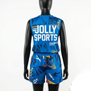 Conjunto de camiseta sin mangas y pantalones cortos para mujer, 180 GSM, poliéster interlock, impresión por sublimación, logotipo personalizado, conjuntos para mujer - Product Image 5