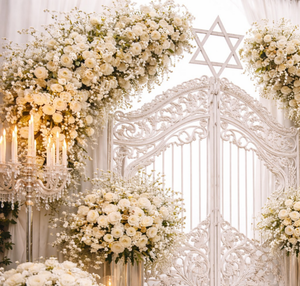 ประตูไฟเบอร์ธีมงานแต่งงานแบบยิว ดีไซน์ประณีต สำหรับตกแต่งงานเลี้ยงรับรอง ใช้งานกลางแจ้ง ทำด้วยมือ ทนทาน - Product Image 2