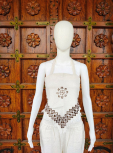 Top Corto Casual Bohemio para Mujer, Bordado, de Algodón Tejido, con Cuello Halter y Espalda Descubierta, Diseños Personalizados ODM, para Todas las Temporadas - Product Image 3