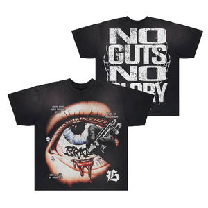 Men's <b>Gothic</b> Cross Skull Graphic T <b>Shirt</b> Oversized Streetwear Heavyweight Cotton Printed Tee in multi colors - Product Image 4