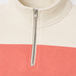 Sweat-shirt court personnalisé en molleton doux pour femme, style streetwear, avec demi-zip, en French Terry - Product Image 6