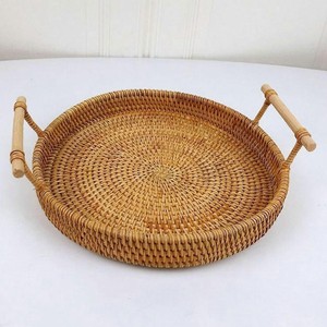 Plateaux de présentation en rotin de qualité supérieure pour boissons et aliments, vaisselle en bois, directement de l'usine. - Product Image 1