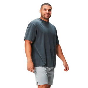 T-shirt Homme Manches Courtes Coupe Ample en Coton 100% Lourd, Délavé à l'Acide, Écologique, Respirant et Séchage Rapide, Qualité Supérieure - Product Image 1