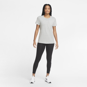 Camisetas de Manga Corta para Mujer, Corte Ajustado, 100% Algodón, Transpirables, con Logotipo, Tejido Jersey, para Yoga, Cuello Redondo, Color Sólido - Product Image 6