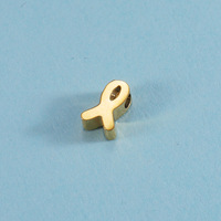 Perles intercalaires en acier inoxydable 3x8mm, breloques ruban rouge, pour la confection de bijoux personnalisés DIY, accessoires de sensibilisation au cancer du sein