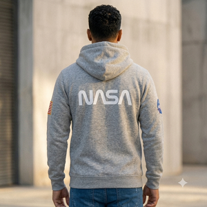 Sweat à capuche personnalisé avec logo, gris, en coton French Terry, décontracté, avec poche kangourou, patch drapeau, doublure thermique, 370g, vêtements d'hiver pour homme - Product Image 2