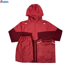 Ensemble de survêtement confortable 3 pièces coupe-vent personnalisé pour homme, en polyester, à capuche, imprimé, streetwear, uni, unisexe, respirant - Product Image 2