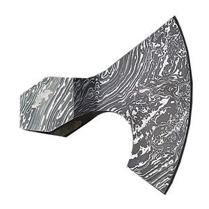 Burraq Hache de fendage et tête de tomahawk en acier Damas, qualité industrielle supérieure, faite main, personnalisable DIY, avec fourreau en cuir, pour la chasse en extérieur - Product Image 5