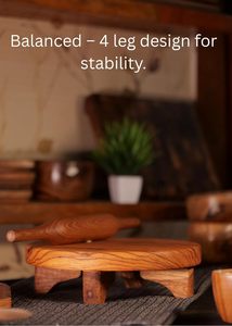 Premium Wooden Chakla Belan Set Handmade <b>Rolling</b> Board and <b>Rolling</b> <b>Pin</b> for Roti Chapati Paratha Pizza and Baking Kitchen Tool - Product Image 5