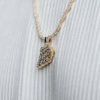 จี้เพชรทรงกลมแบบฝังขอบทอง 14K สไตล์ชาติพันธุ์  เพชรเพาะเลี้ยงในห้องปฏิบัติการ รับรองโดย IGI เครื่องประดับชั้นดี - Product Image 3